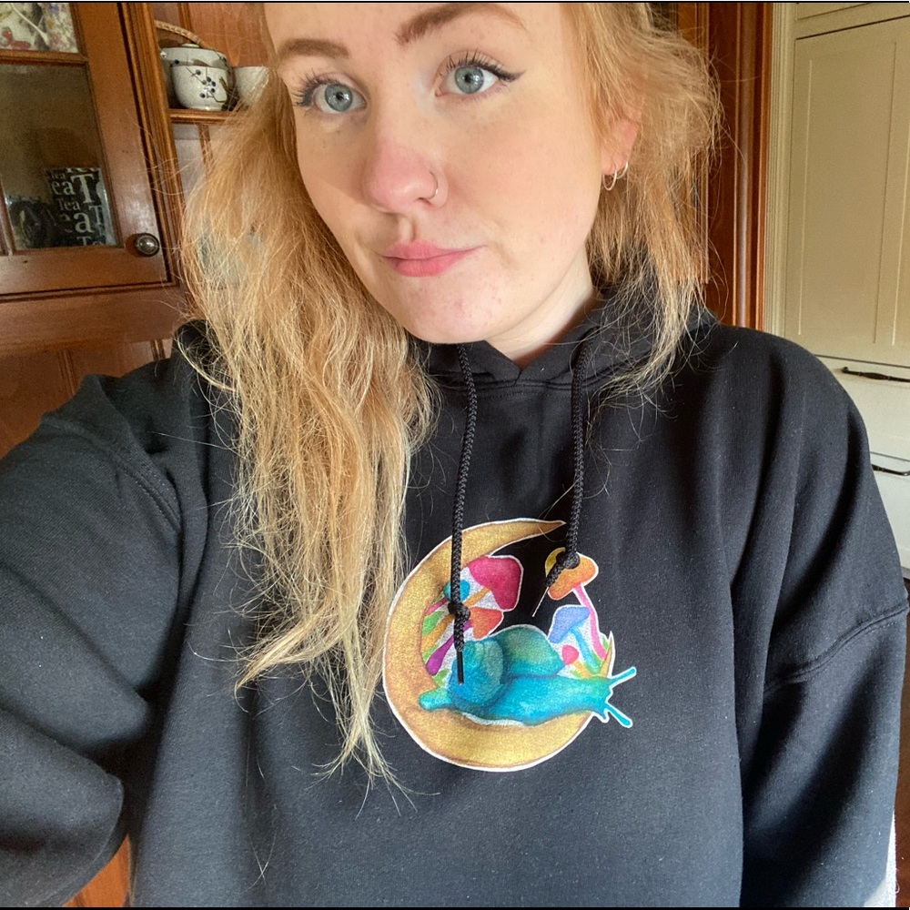 Snail on his Mushroom Moon Sweatshirt 🐌🍄🌙